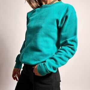 Vintage 1980s St. John's Bay Sweatshirt - Teal, Size Small